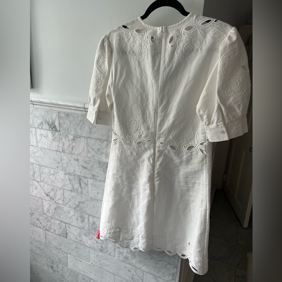 NWT Derek Lam 10 Crosby Everett Eyelet Puffed-Sleeve Mini Dress SIZE 0 - Picture 3 of 11